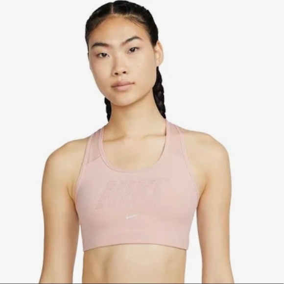 Nike Women's Dri-FIT Metallic Swoosh Sports Bra - Picture 1 of 3